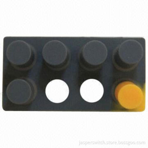 Silicone rubber made keypads with two colors printing and coating